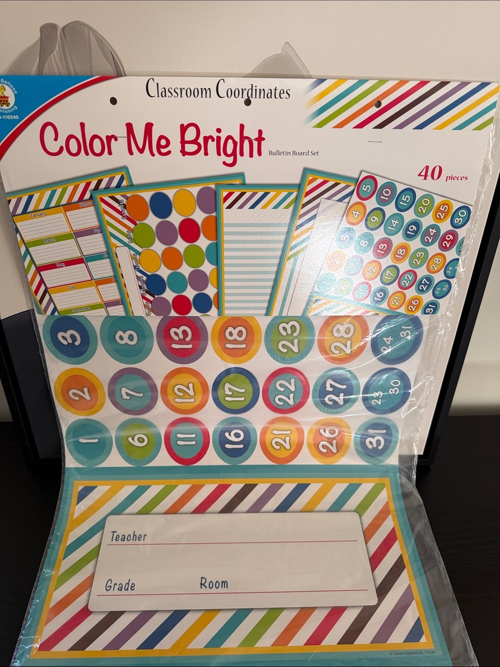 Carson Dellosa Color Me Bright 40 Piece Bulletin Board Set